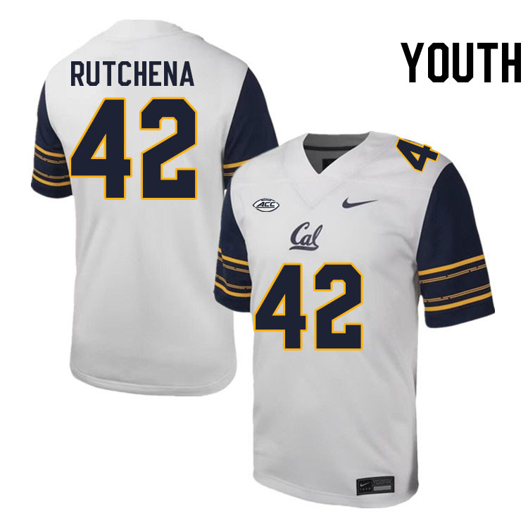 Youth #42 Nate Rutchena California Golden Bears ACC Conference College Football Jerseys Stitched Sal